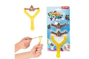 Prak vystřelovací s hovínkem plast 7x10cm na kartě