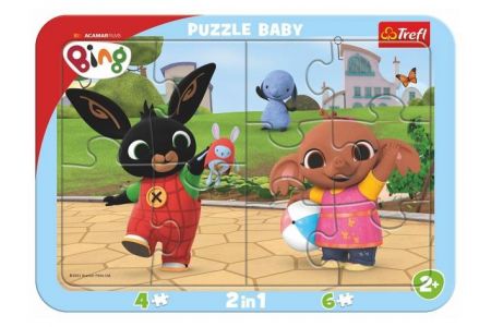 Puzzle deskové 2v1 Králíček Bing 10 dílků 33x23cm ve fólii 24m+