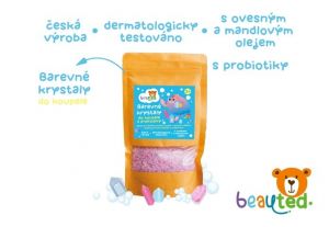 Barevné krystaly do koupele s probiotiky beauted v uzavíratelném sáčku