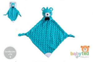 Medvídek usínáček babyted kousátko, chrastítko plyš 25x25cm na kartě v sáčku 0m+