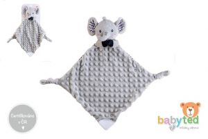 Slon usínáček babyted kousátko, chrastítko plyš 25x25cm na kartě v sáčku 0m+