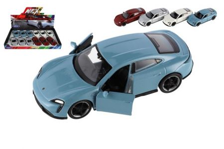 Auto Welly Porsche Taycan Turbo S kov/plast 12cm 4 barvy na zpětné natažení