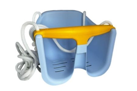 Houpačka Baby modrá plast 31x30x25cm nosnost 25kg v síťce 12m+