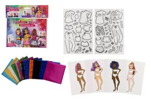 Kreativní sada módní návrhářka kouzlení fóliovými obrázky v sáčku 23,5x23cm