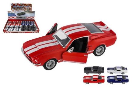 Auto Kinsmart Shelby GT-500 kov 13cm na zpětné natažení asst 4 barvy 12ks v boxu
