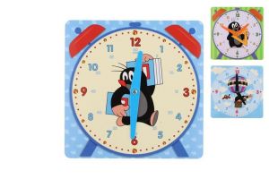 Výukové papírové hodiny 21x21cm Krtek asst