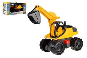 Bagr žlutočerný Giga Trucks plast 80cm v krabici 70x35x29cm