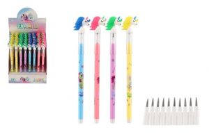 Tužka obyčejná jednorožec plast s vyměnitelnými hroty 10ks 4 barvy