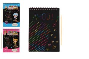 Škrabací/Vyškrabovací notes barevný 10 listů 20x14cm 2 barvy v sáčku