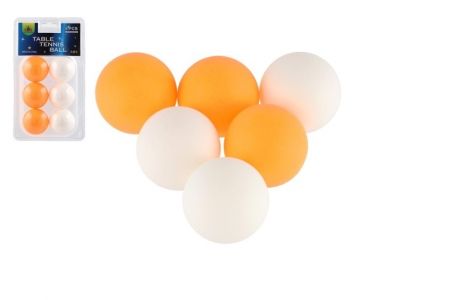 Míčky na stolní tenis/ping pong 6ks plast 4cm v blistru