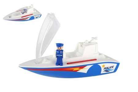 Boazz loď/člun policie s figurkou plast 38cm 24m+