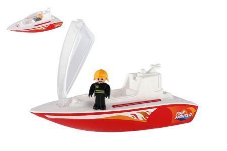 Boazz loď/člun hasiči s figurkou plast 38cm 24m+