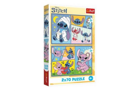 Puzzle 2x70 Lilo&amp;Stitch - Se Stitchem není nuda 27,5x18cm v krabici 19x29x4cm