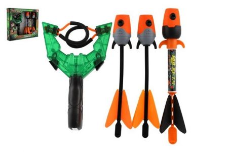 Prak + šipky 3ks pískající plast 12x21cm v krabici 34x29cm