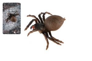 Pavouk antistresový natahovací silikon 10cm na kartě