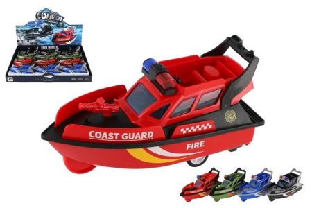 Loď/Člun záchranářský plast 14cm na setrvačník 4 druhy