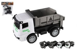 Auto stavební 2ks plast 15cm na setrvačník 2 barvy v sáčku