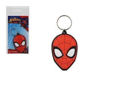 Přívěsek na klíče/Klíčenka Spiderman hlava gumový 7cm v sáčku