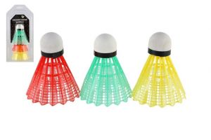 Míčky/Košíčky na badminton barevné 3ks plast v blistru 11x21cm
