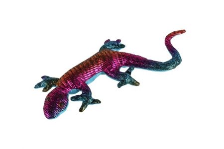 Ještěrka plněná pískem 220 g mačkací antistresová látka 26cm v sáčku