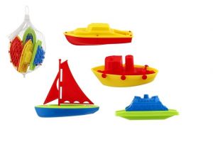 Sada do vany lodičky 4ks plast v síťce 10x13cm 18m+