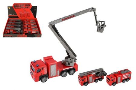 Auto hasiči plast 14cm na zpětné natažení 2 druhy