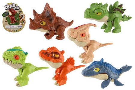 Dinosaurus kousací plast 8cm mix druhů na kartě 13x16x4cm