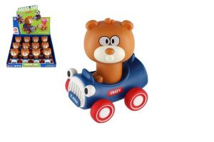 Medvěd/Medvídek Zmáčkni a jeď plast 9x11cm na setrvačník