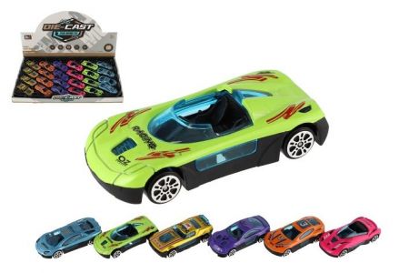 Auto závodní mini kov/plast 7cm na volný chod 6 barev