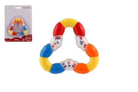 Chrastítko/kousátko trojúhelník flexibilní plast 10x10cm na kartě 0m+