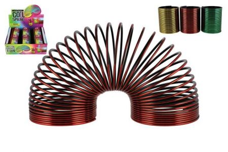 Spirála/pružina kovový efekt plast průměr 8,5cm 3 barvy