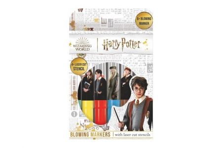 Fixy foukací 6ks se šablonami Harry Potter v krabičce 12x19cm