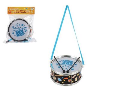 Buben/Bubínek plast 23x10cm s popruhem a paličkami v sáčku