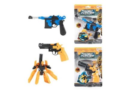 Transformer pistole/robot plast 14-16cm 2 barvy na kartě