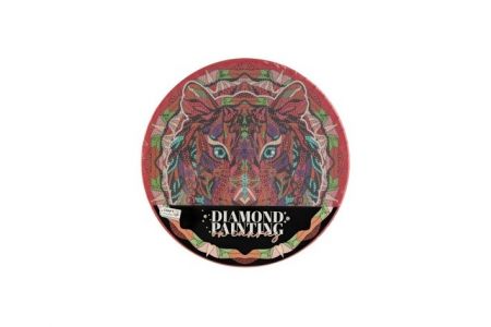 Diamantové malování mandala - lev průměr 30cm s doplňky ve fólii