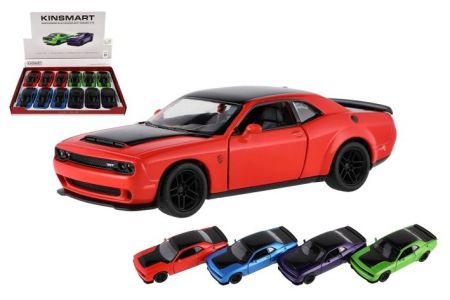 Auto Kinsmart 2023 Dodge Challenger SRT Demon 170 kov/plast 13cm 4barvy na zpětné nat.
