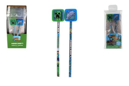 Sada tužek Minecraft 2ks s topperem v plastovém obalu 10,5x23x2cm