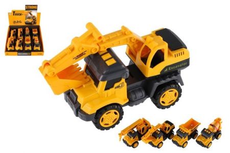 Auto stavební nákladní kov/plast 13cm na setrvačník 4 druhy