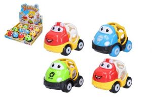 Autíčko s chrastítkem plast 9,5cm 4 barvy 6m+