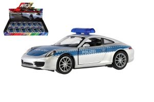 Auto Welly policie Porsche 911(991) Carrera S kov/plast 12cm volný chod