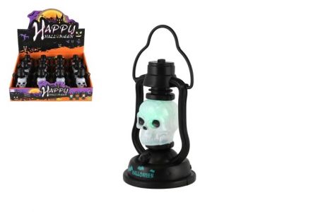 Mini lampička/svítilna strašidelná Halloween plast 7x12cm na baterie se světle, zvukem