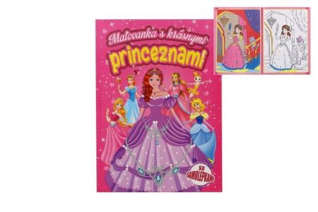 Maľovanky s krásnymi princeznami so samolepkami SK verzia 21x29cm