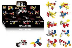 Stavebnice dopravní prostředek kov/plast v krabičce 11x6cm mix druhů