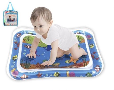 Vodní podložka mořská zvířátka nafukovací 65x48cm s pumpičkou v plastové tašce 18x19cm 4m+