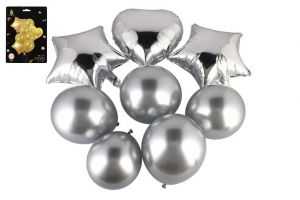 Sada balonek/balonky nafukovací párty se srdcem 8ks 2 barvy v sáčku 13x18cm