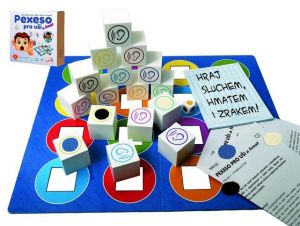 Pexeso pro uši a hmat - naučná společenská hra pro sluch, zrak a hmat v krabici 24,5x25,5x