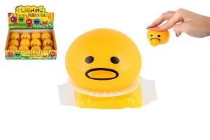 Míček mačkací smajlík antistresový plast 5cm zvracející sliz v sáčku
