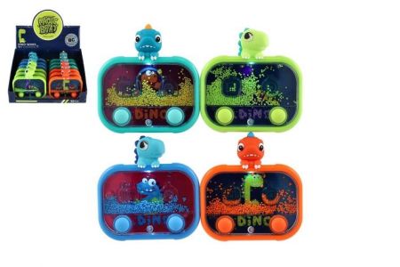 Vodní hra hlavolam svítící dinosaurus plast 13x14cm na baterie 4 druhy