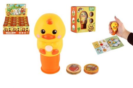 Samolepkové razítko/Razítko se samolepkami kachna plast s nálněmi v krabičce 10x12cm