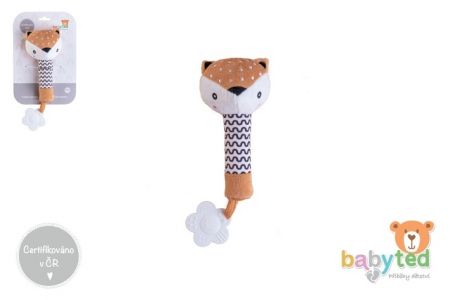 Srneček babyted Pískátko/kousátko plyš 25cm na kartě v sáčku 0m+